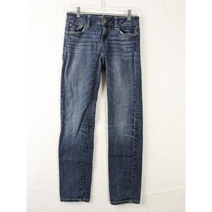 American Eagle Stretch Womens Jeans Skinny Size 2 Short‎ Cotton Blend Blue
